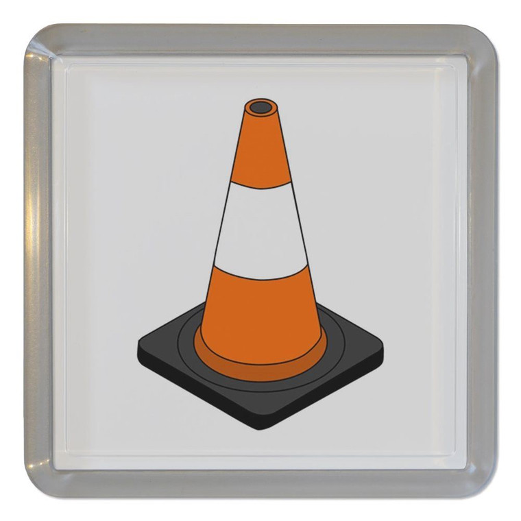 Traffic Cone - Plastic Tea Coaster / Beer Mat