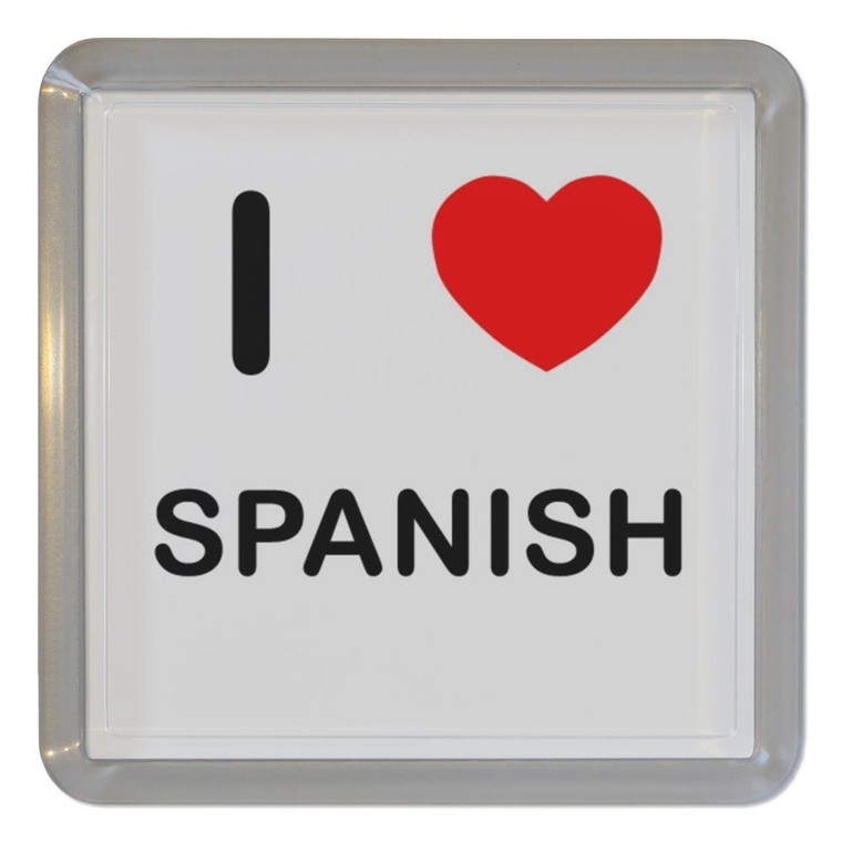 I Love Spanish - Plastic Tea Coaster / Beer Mat