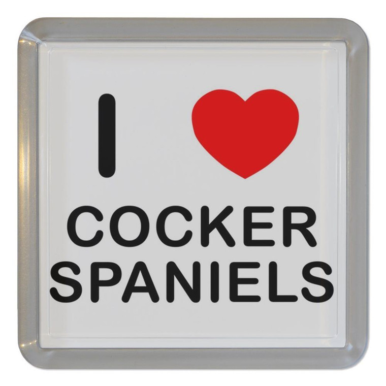I Love Cocker Spaniels - Plastic Tea Coaster / Beer Mat