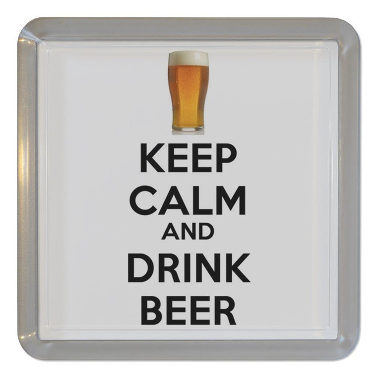 Keep Calm and Drink Beer - Plastic Tea Coaster / Beer Mat