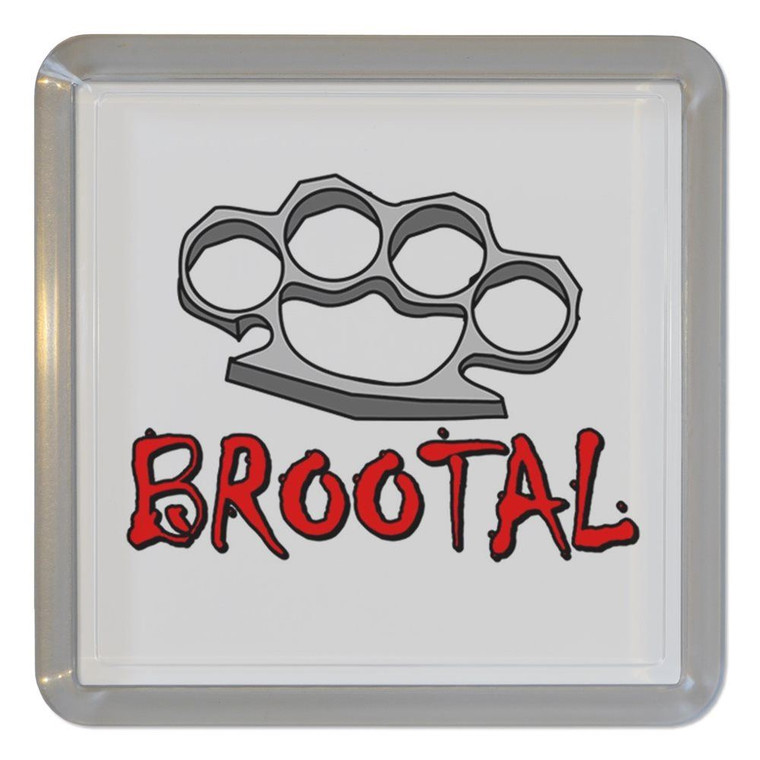 Br00tal Knuckleduster - Plastic Tea Coaster / Beer Mat