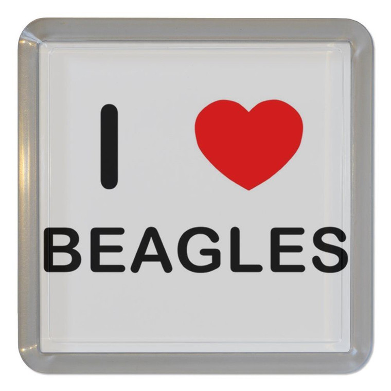 I Love Beagles - Plastic Tea Coaster / Beer Mat