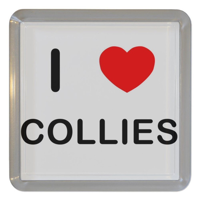 I Love Collies - Plastic Tea Coaster / Beer Mat