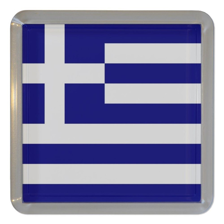 Greece Flag - Plastic Tea Coaster / Beer Mat