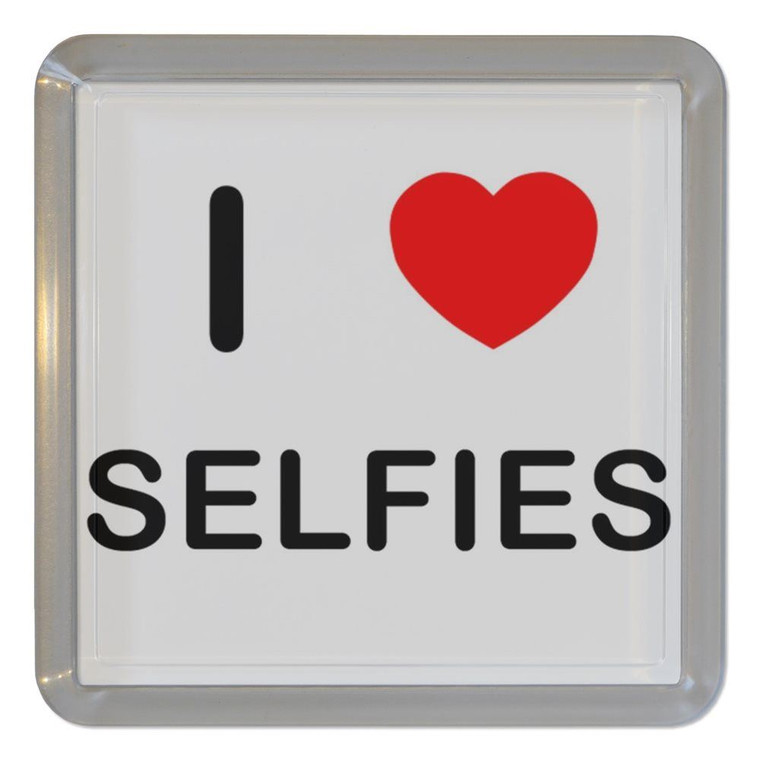I love Selfies - Plastic Tea Coaster / Beer Mat