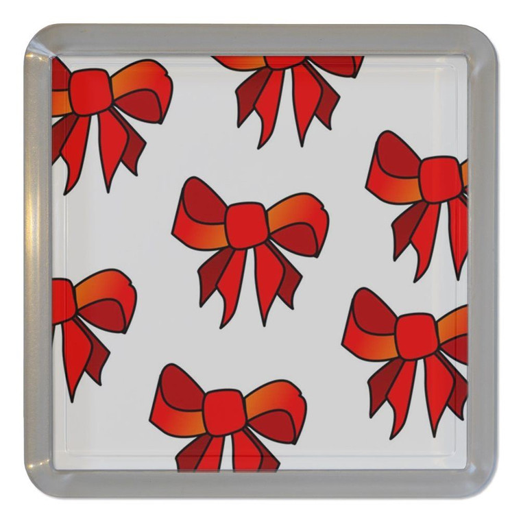 Bow Pattern - Plastic Tea Coaster / Beer Mat