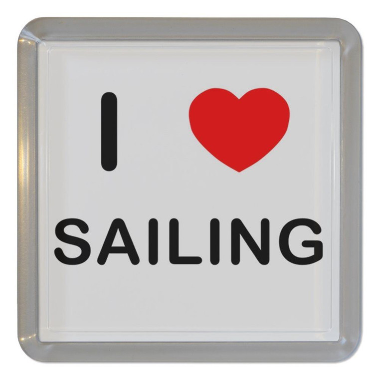 I Love Sailing - Plastic Tea Coaster / Beer Mat