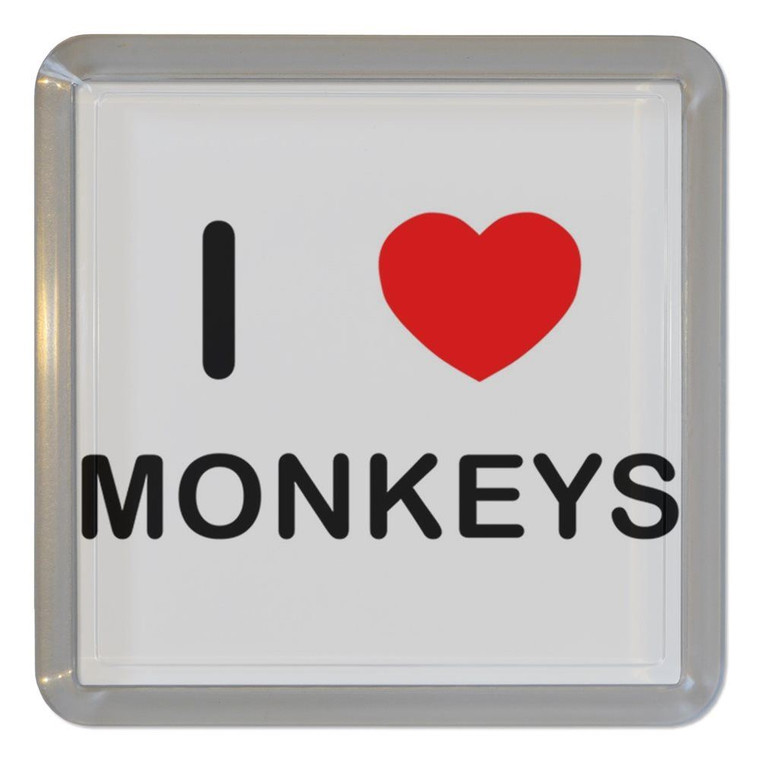 I Love Monkeys - Plastic Tea Coaster / Beer Mat