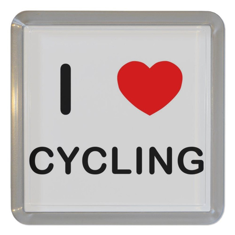 I Love Cycling - Plastic Tea Coaster / Beer Mat