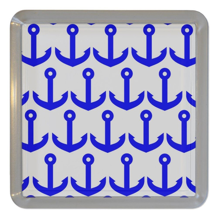 Anchor Blue Pattern - Plastic Tea Coaster / Beer Mat