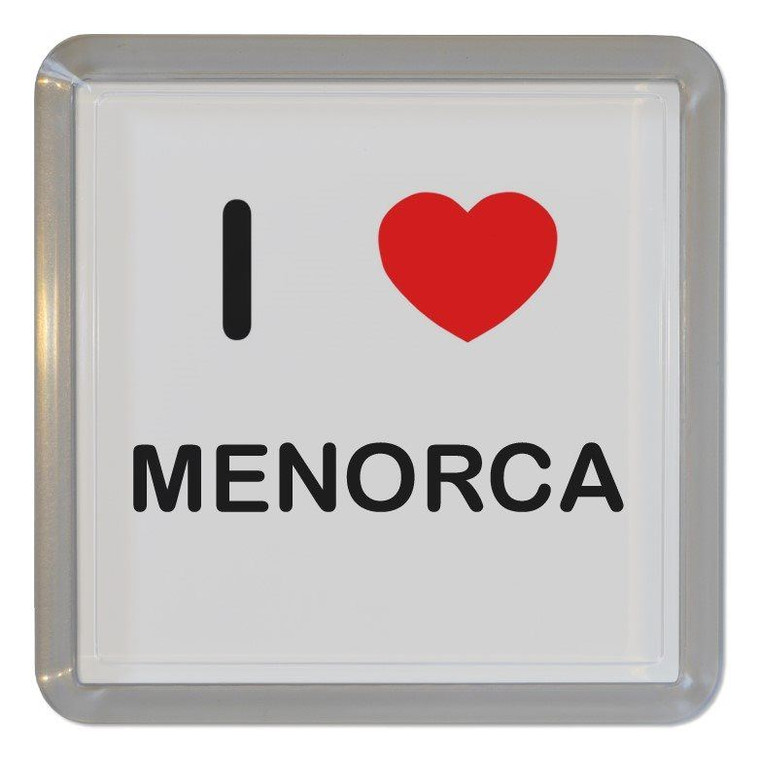 I Love Menorca - Plastic Tea Coaster / Beer Mat