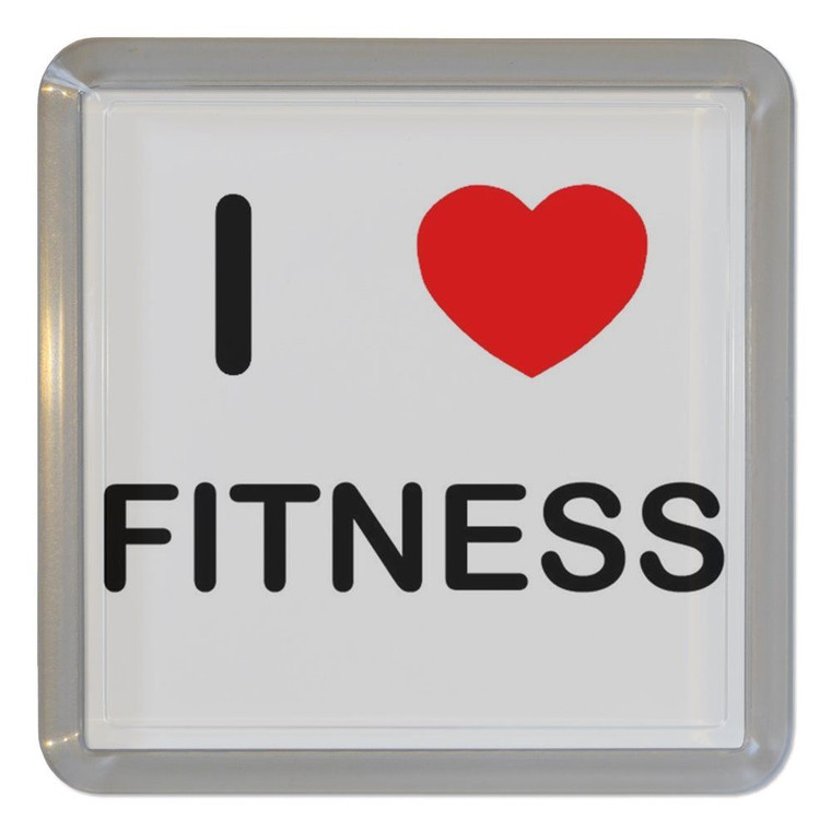 I Love Fitness - Plastic Tea Coaster / Beer Mat
