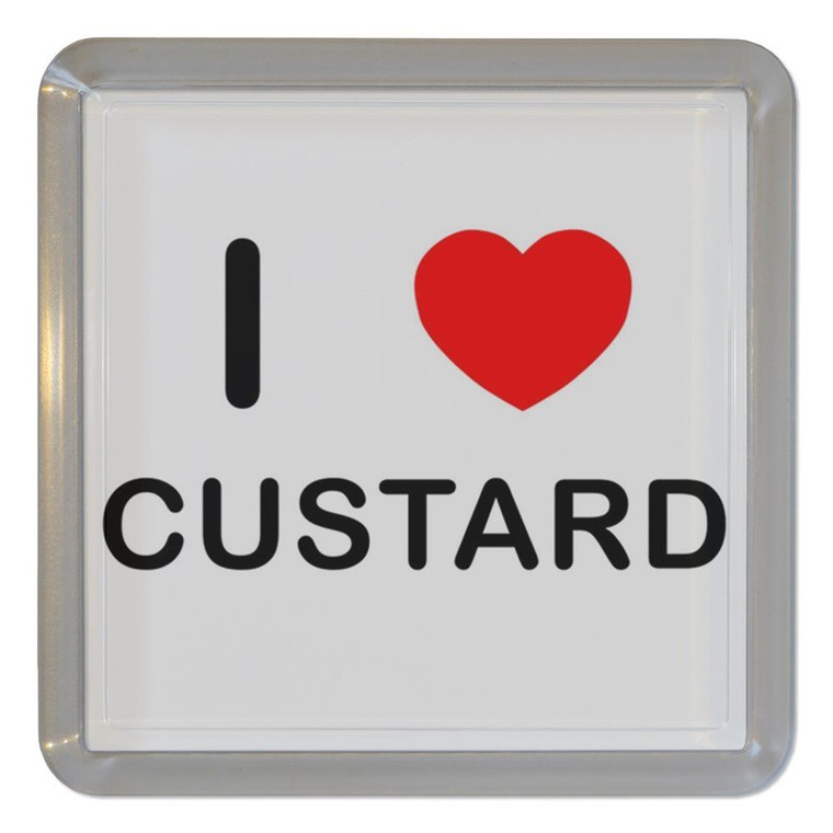 I Love Custard - Plastic Tea Coaster / Beer Mat
