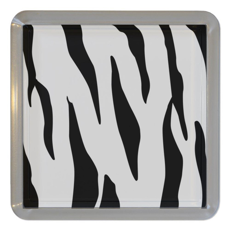 Zebra Print - Plastic Tea Coaster / Beer Mat
