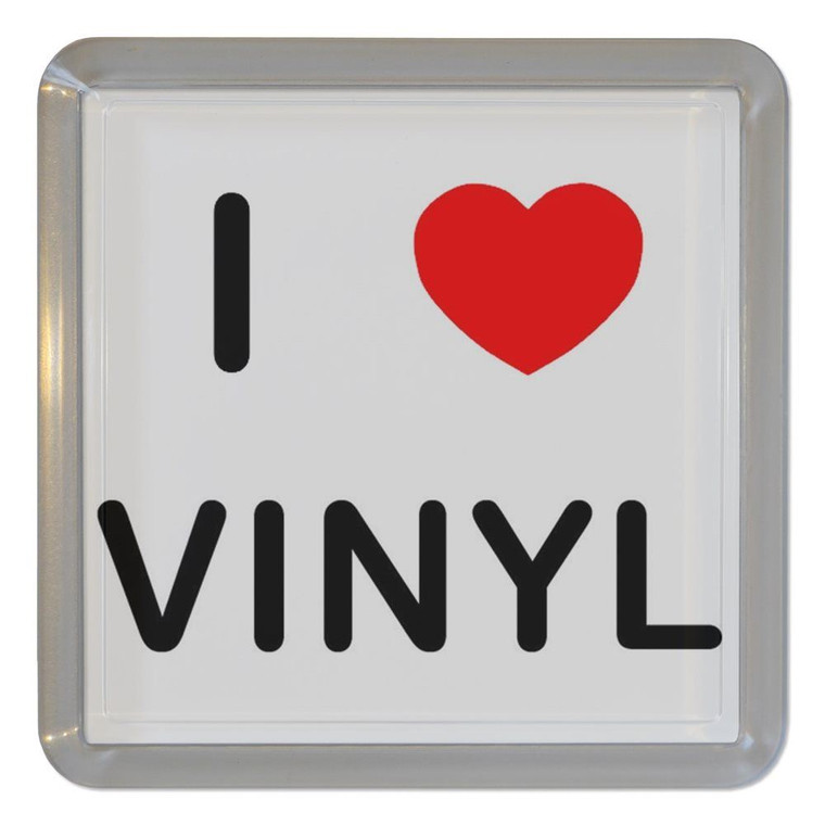 I Love Vinyl - Plastic Tea Coaster / Beer Mat