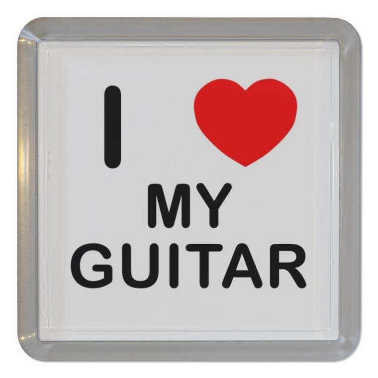 I Love My Guitar - Plastic Tea Coaster / Beer Mat