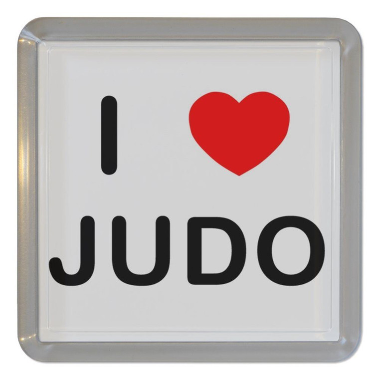 I Love Judo - Plastic Tea Coaster / Beer Mat