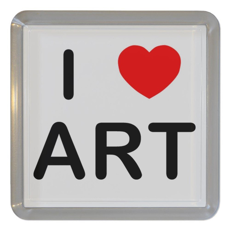 I love Art - Plastic Tea Coaster / Beer Mat