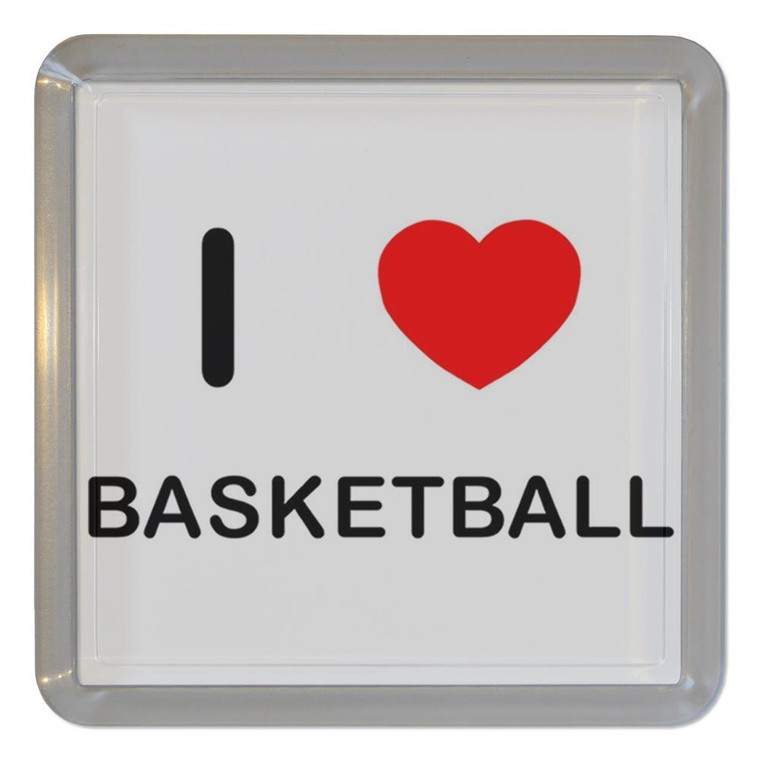 I Love Basketball - Plastic Tea Coaster / Beer Mat