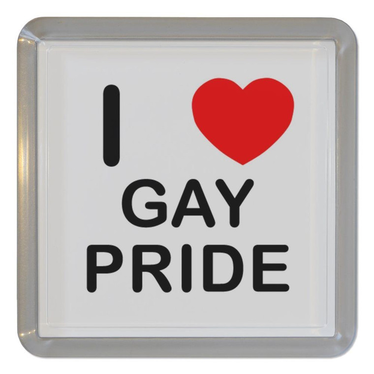 I Love Gay Pride - Plastic Tea Coaster / Beer Mat