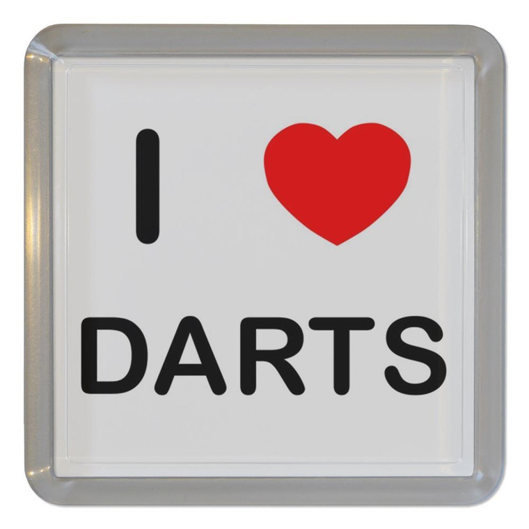 I Love Darts - Plastic Tea Coaster / Beer Mat