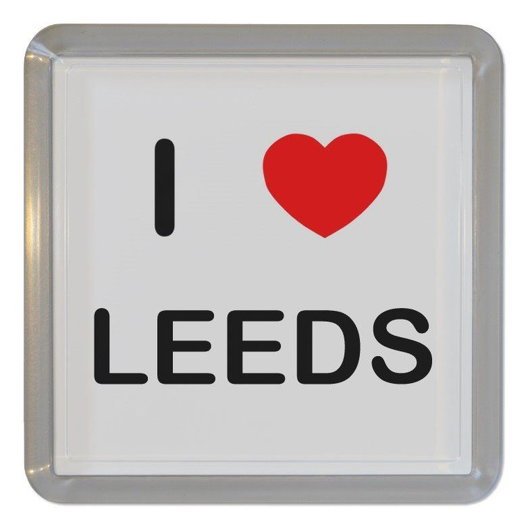 I Love Leeds - Plastic Tea Coaster / Beer Mat