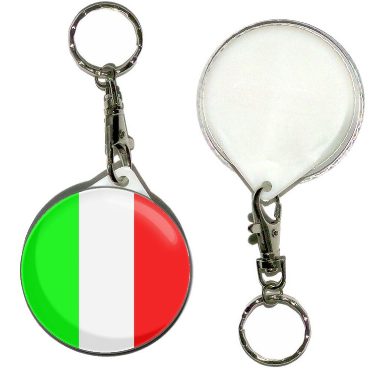 Italy Flag - 55mm Button Badge Key Ring