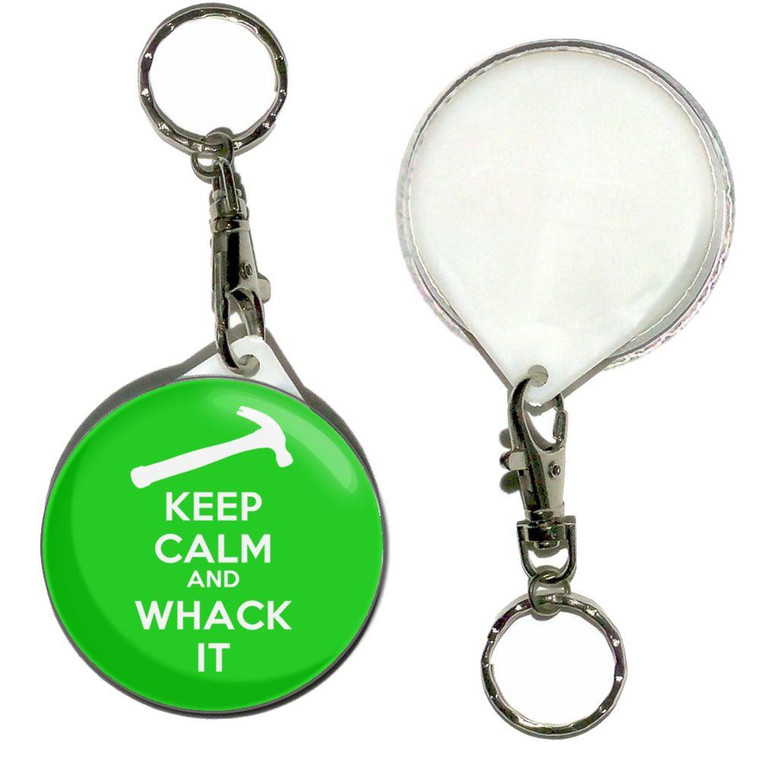 Keep Calm and Whack It - 55mm Button Badge Key Ring