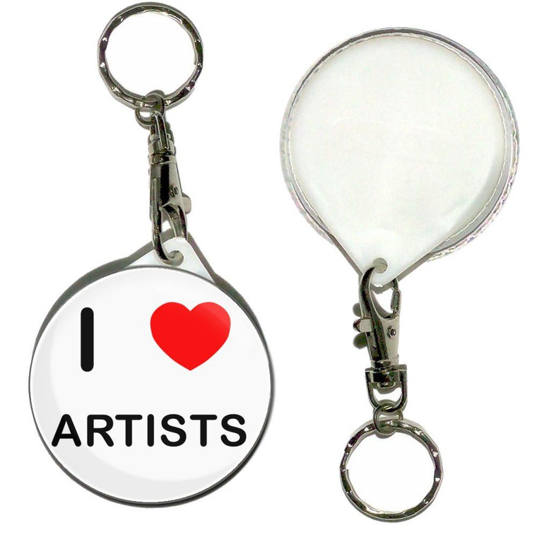 I Love Artists - 55mm Button Badge Key Ring