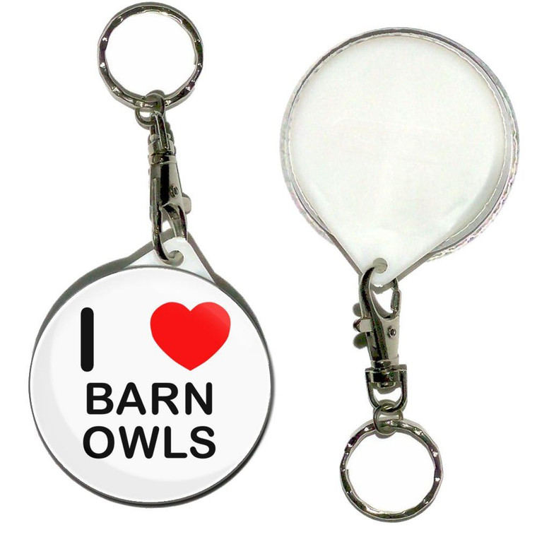 I Love Barn Owls - 55mm Button Badge Key Ring