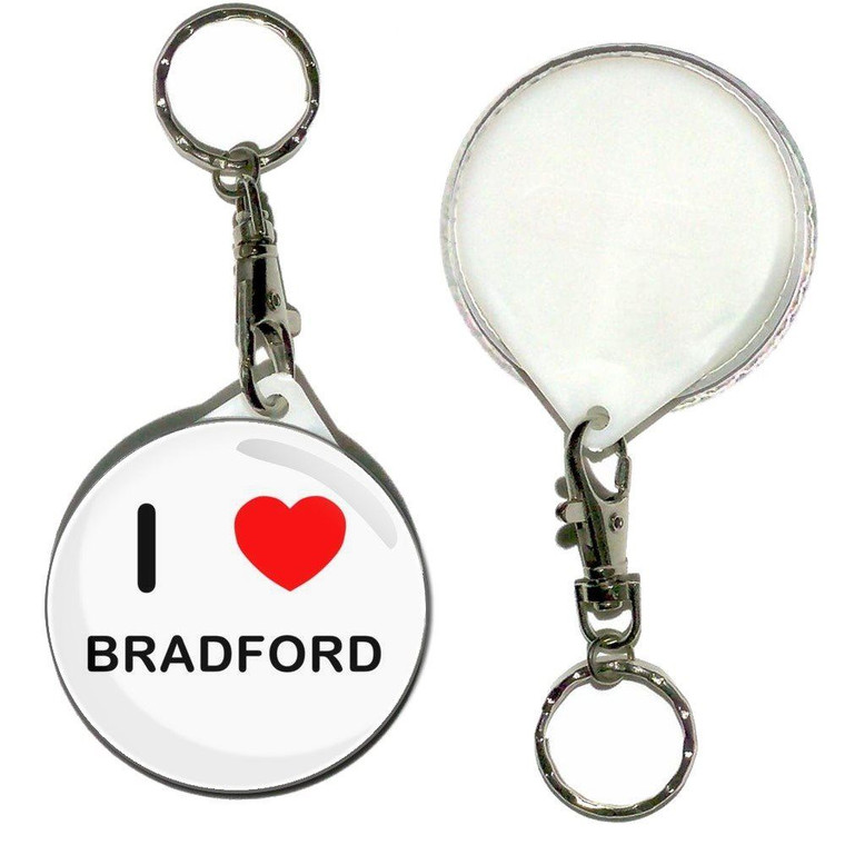 I Love Bradford - 55mm Button Badge Key Ring