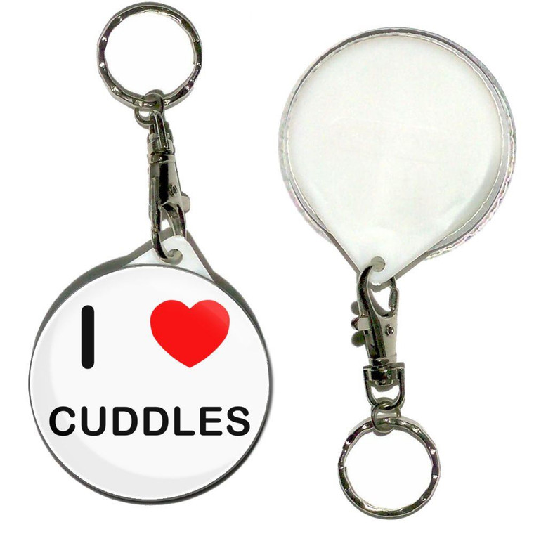 I Love Cuddles - 55mm Button Badge Key Ring