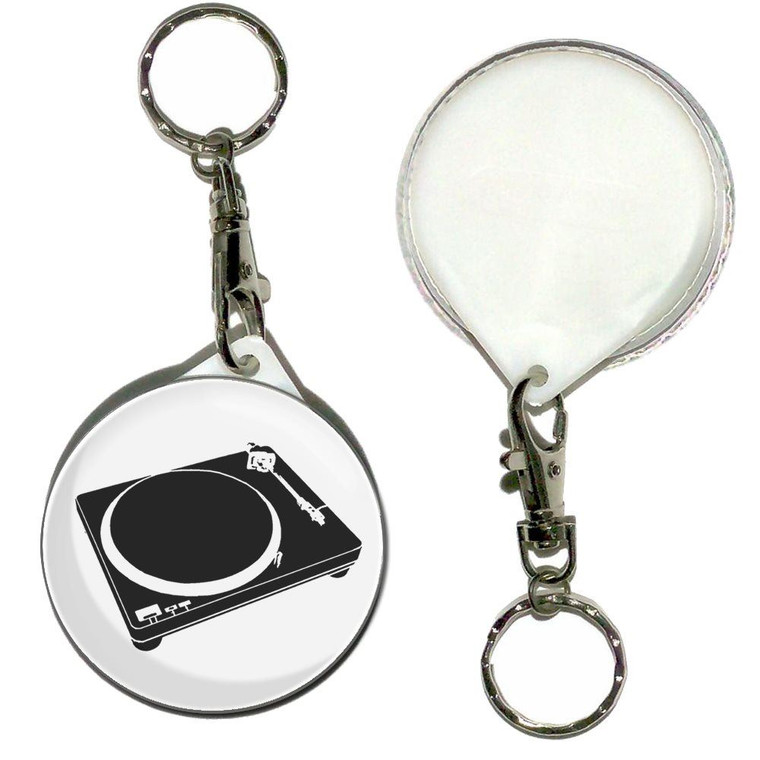 DJ Decks - 55mm Button Badge Key Ring