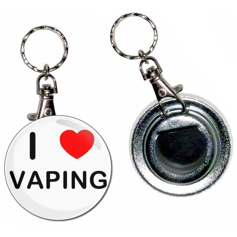 I love Vaping - 55mm Button Badge Bottle Opener