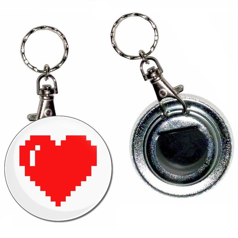 Pixel Heart - 55mm Button Badge Bottle Opener