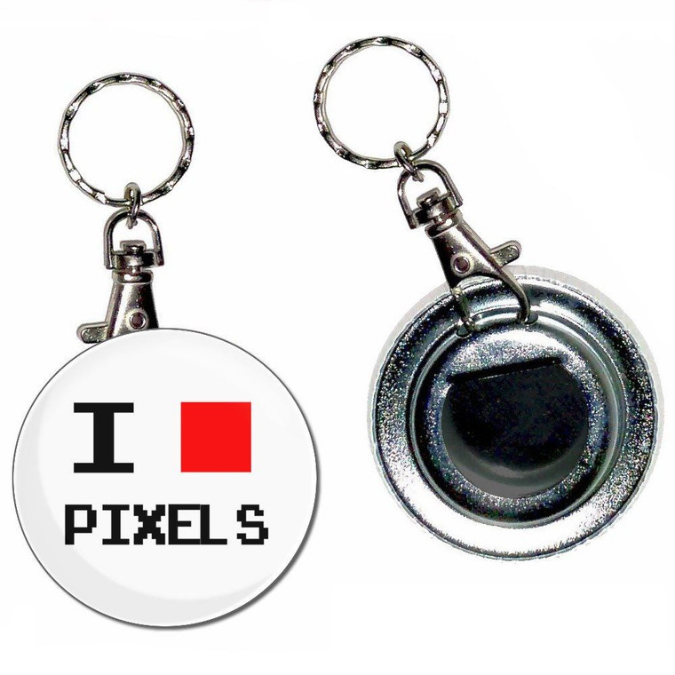 Pixel Love - 55mm Button Badge Bottle Opener