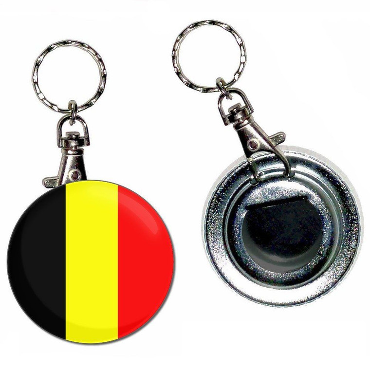 Belgium Flag - 55mm Button Badge Bottle Opener