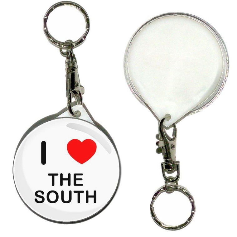 I love The South - 55mm Button Badge Key Ring