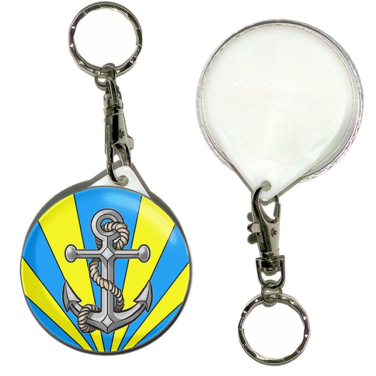 Anchor - 55mm Button Badge Key Ring