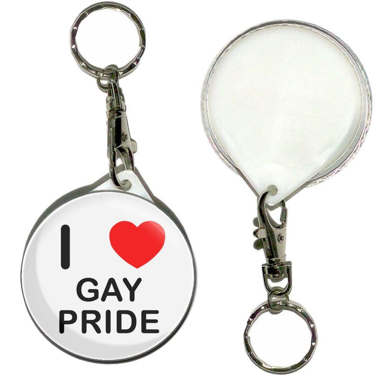 I Love Gay Pride - 55mm Button Badge Key Ring