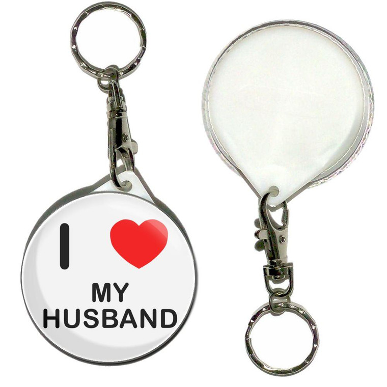 I Love My Husband - 55mm Button Badge Key Ring