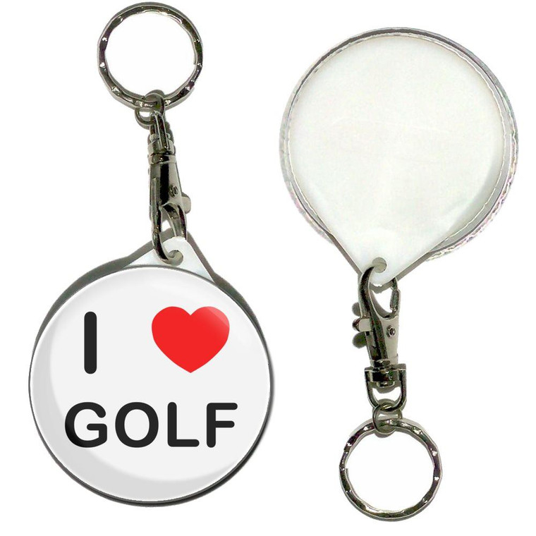 I Love Golf - 55mm Button Badge Key Ring
