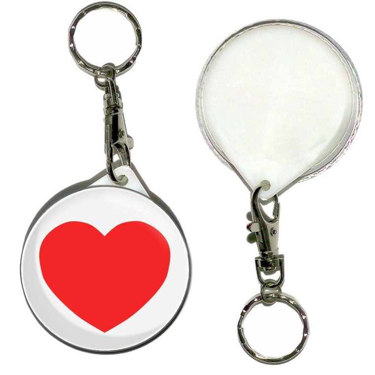 Heart - 55mm Button Badge Key Ring