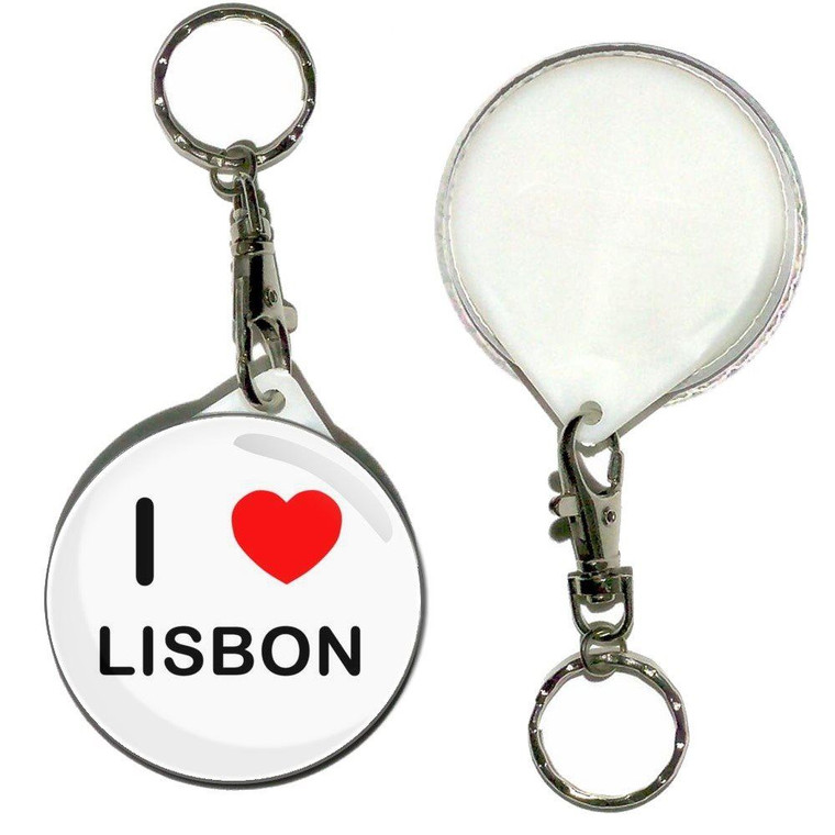 I Love Lisbon - 55mm Button Badge Key Ring