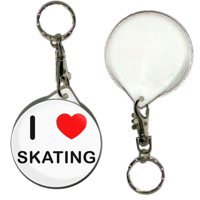 I Love Skating - 55mm Button Badge Key Ring