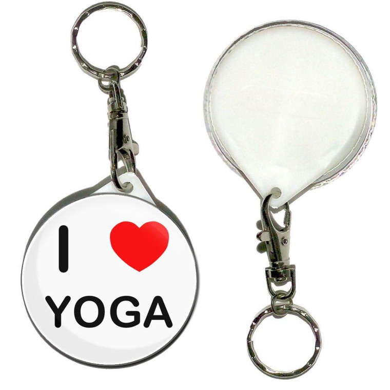 I Love Yoga - 55mm Button Badge Key Ring