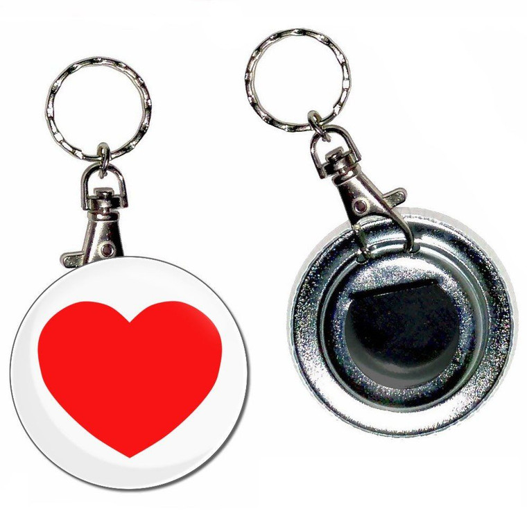 Heart - 55mm Button Badge Bottle Opener