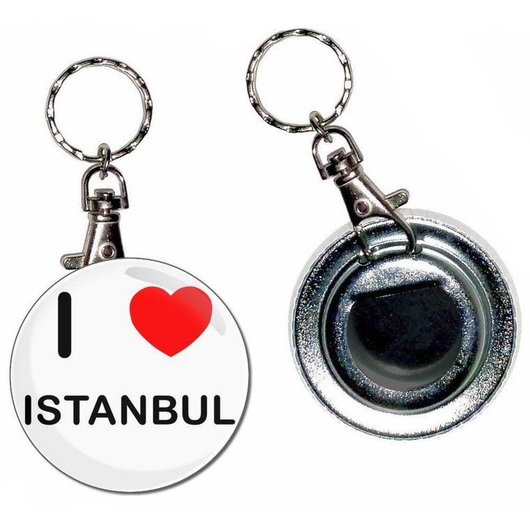 I Love Istanbul - 55mm Button Badge Bottle Opener