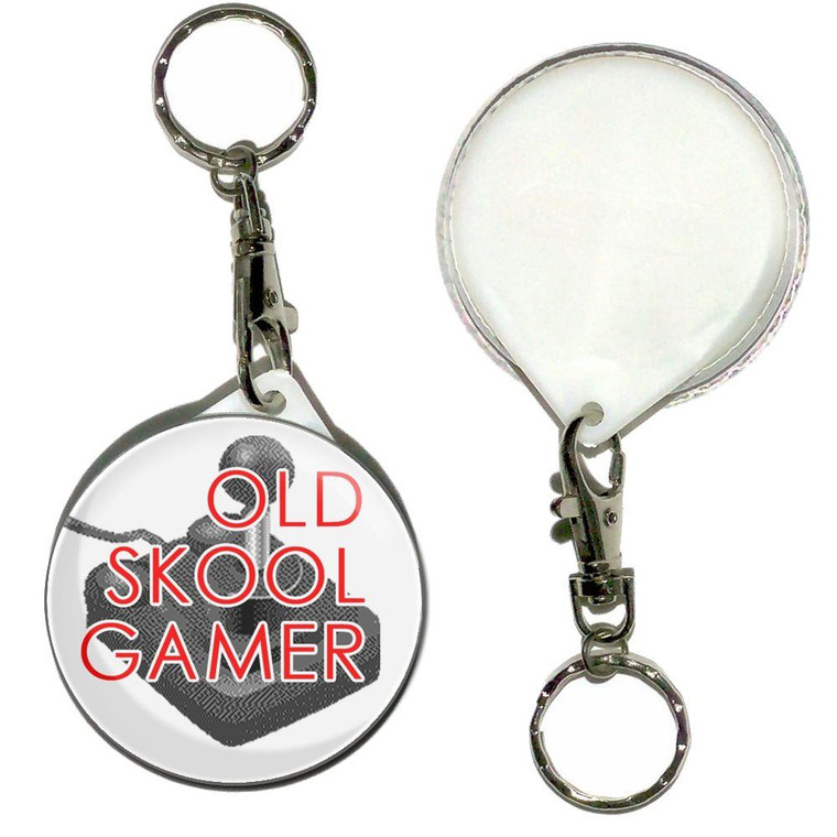 Old Skool Gamer - 55mm Button Badge Key Ring