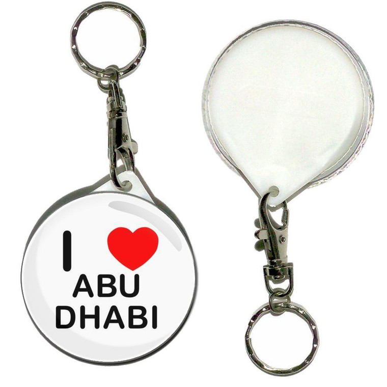 I Love Abu Dhabi - 55mm Button Badge Key Ring